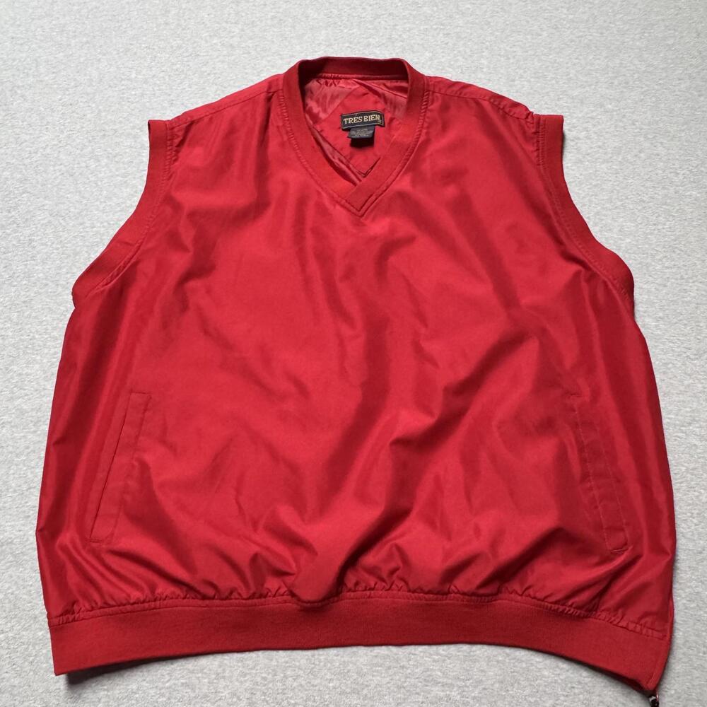 Très Bien Men's Golf Red Polyester Vest Pullover Size 2XL